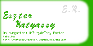 eszter matyassy business card